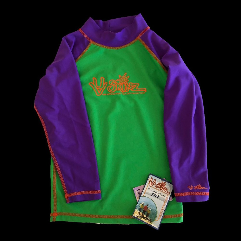 NWT UV Skinz Kids SWIM shirt RASHGUARD Size 8